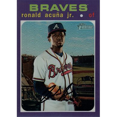 2020 Topps Heritage Chrome Purple Refractor #THC-464 Ronald Acuna Jr.