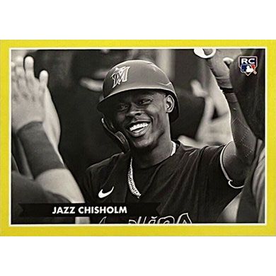 2021 Topps 582 Montgomery Club Lost Design Stickers #9 Jazz Chisholm