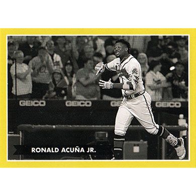 2021 Topps 582 Montgomery Club Lost Design Stickers #16 Ronald Acuna Jr.