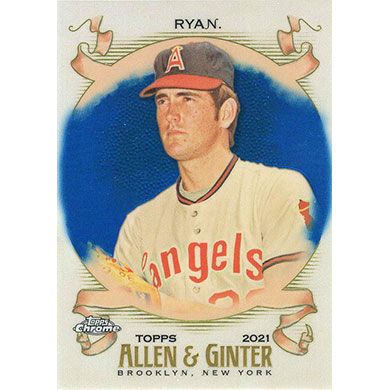 2021 Topps Allen & Ginter Chrome Blue Refractor #40 Nolan Ryan