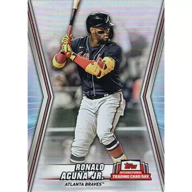 2022 Topps Series 1 RONALD ACUNA JR Commemorative Jersey Number Medallion