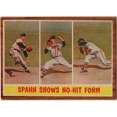 1962 Topps #312 Warren Spahn In Action