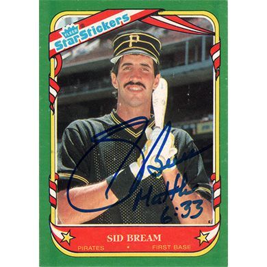 Sid Bream Autographed Signed 1987 Topps Card - Autographs