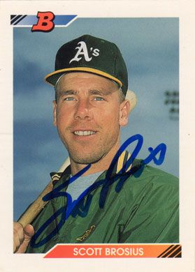 1992 Bowman #527 Scott Brosius Autographed