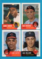 1992 Bazooka Quadracard 1953 Archives #6 H. Aaron/R. Boone/L. Easter/D. Williams 