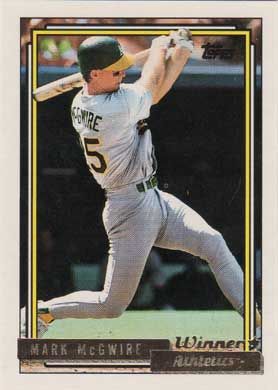 1992 Topps Gold Winners #450 Mark McGwire 