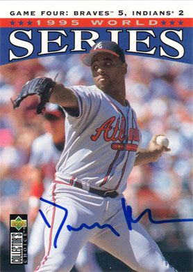 1996 Collectors Choice #391 Pedro Borbon World Series Autographed