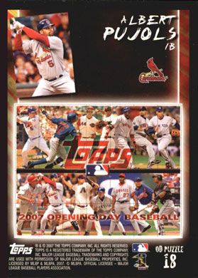 2007 Topps Opening Day Puzzle #18 Albert Pujols