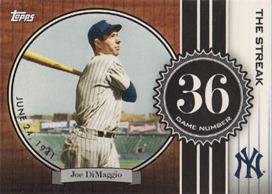 2007 Topps The Streak #JD36 Joe DiMaggio 