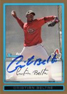 2009 Bowman Prospects Gold #BP40 Cristian Beltre Autographed