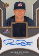 2009 Upper Deck Signature Stars USA Star Prospects #USA-BB Bryce Brentz Jersey Relic Autograph 