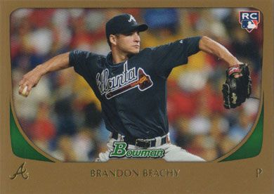 2011 Bowman Gold #204 Brandon Beachy 