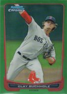 2012 Bowman Chrome Green Refractor #204 Clay Buchholz 