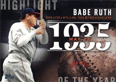 2015 Topps Update Highlight of the Year #H-63 Babe Ruth