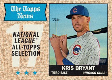 2017 Topps Heritage #371 Kris Bryant The Topps News All-Star