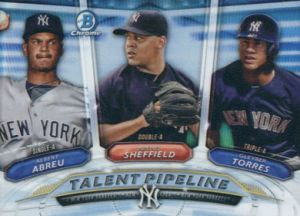 2018 Bowman Chrome Talent Pipeline Refractor #TP-NYY A. Abreu/J. Sheffield/G. Torres