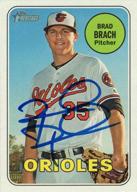 2018 Topps Heritage #371 Brad Brach Autographed