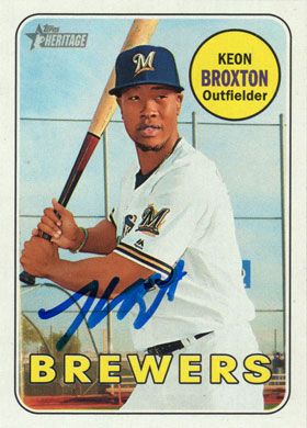 2018 Topps Heritage #243 Keon Broxton Autographed