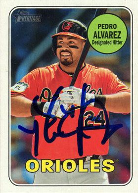 2018 Topps Heritage #508 Pedro Alvarez Autographed