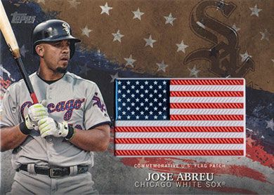 2018 Topps Independence Day U.S. Flag Relics Gold #IDML-JR Jose Abreu