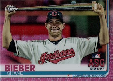 2019 Topps Chrome Update Pink Refractor #100 Shane Bieber All-Star