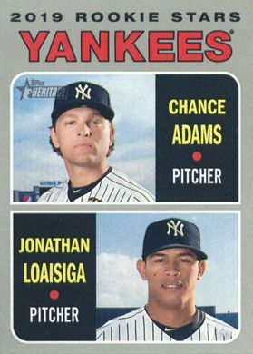 2019 Topps Heritage #189 C. Adams/J. Loaisiga Rookie Stars