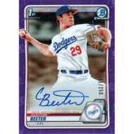 2020 Bowman Chrome Draft Autographs Purple Refractor #CDA-CBE Clayton Beeter