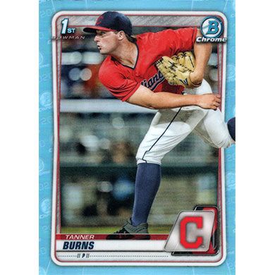 2020 Bowman Chrome Draft Sky Blue Refractor #BD-115 Tanner Burns