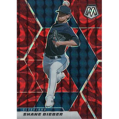 2021 Panini Mosaic Reactive Red Mosaic #80 Shane Bieber