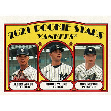 2021 Topps Heritage #363 A. Abreu/M. Yajure/N. Nelson Rookie Stars