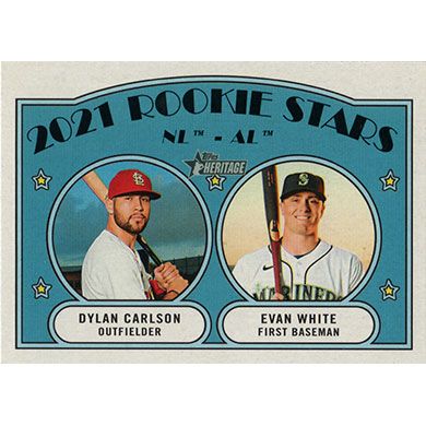 2021 Topps Heritage #295 D. Carlson/E. White Rookie Stars