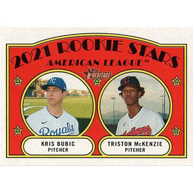 2021 Topps Heritage #375 K. Bubic/T. McKenzie Rookie Stars