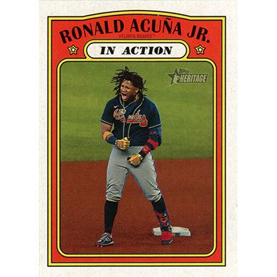 2021 Topps Heritage #300 Ronald Acuna Jr. In Action