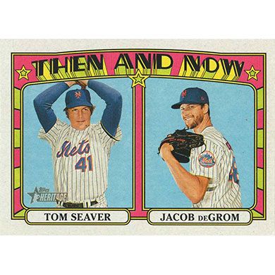 2021 Topps Heritage Then and Now #TN-2 T. Seaver/J. deGrom