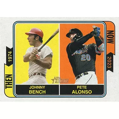 2023 Topps Heritage Then and Now #TAN-2 J. Bench/P. Alonso