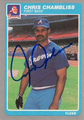 1985 Fleer #322 Chris Chambliss Autographed