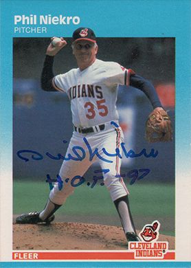 1987 Fleer #254 Phil Niekro Autographed