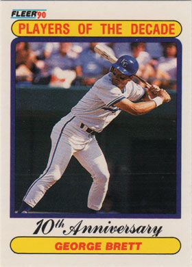 1990 Fleer #621 George Brett Players of the Decade Error