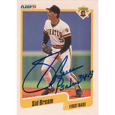 1990 Fleer #463 Sid Bream Autographed