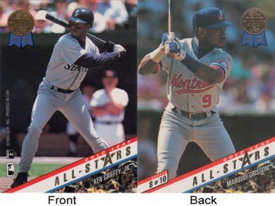 1993 Leaf Update Gold All-Stars #8 K. Griffey, Jr./M. Grissom 